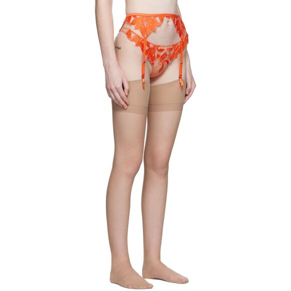 Fleur Du Mal NWT Lily Embroidered Garter Belt Clementine Size 3(Medium) - Picture 4 of 6